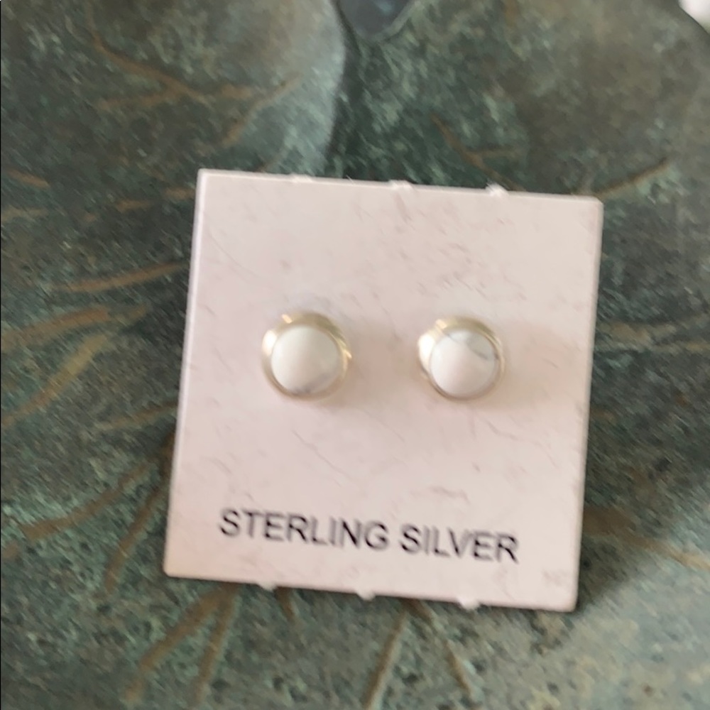 Howlite Sterling Silver Studs